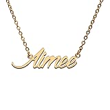 Aimee Name Tag Necklaces for Her His Friends