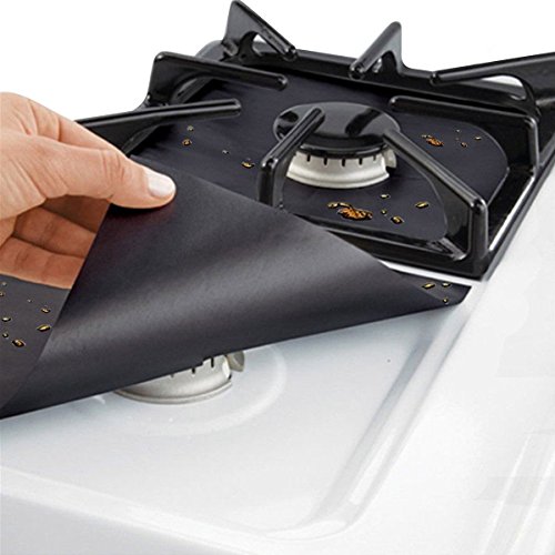 Gas Stove Burner Covers Liners Stove Top Covers for Gas Burners - 0.2 mm Gas Stove Range Pilot Protector Double Thickness, Reusable, Non-Stick, Easy to Clean Oven Liners 10.6” x 10.6”(8Pack) - Thumbnail 6