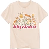 Goengmo Biggest/Bigger/Big Sister Shirt for Toddler Girls Cotton Short Sleeve Tshirts Announcement Outfits 2-10 Years