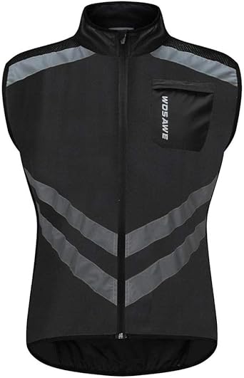 WOSAWE Herren Radfahren Weitsicht Reflektierende Weste Windshirt