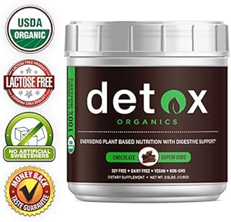 Chocolate Greens SUPERFOOD Powder - Amazing Taste - Organic Super Food Green Daily Vegetable Juice Smoothie Drink Supplement with Wheatgrass and 25+ Superfoods by Detox Organics