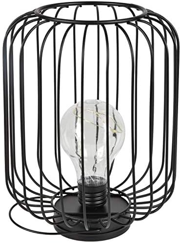 Lyyt | Decorative Cage Light with Copper Wire Bulb | Black
