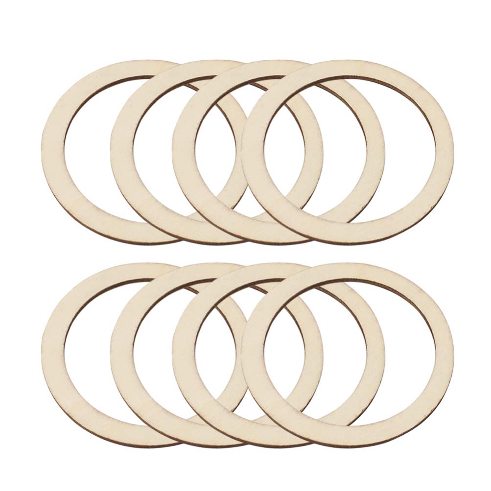 SUPVOX 50Pcs Hollowed Wooden Circles for Crafting 2.36 Inch Round Wood Discs DIY Craft Decor Wood Pieces for Scrapbooking and Home Decoration