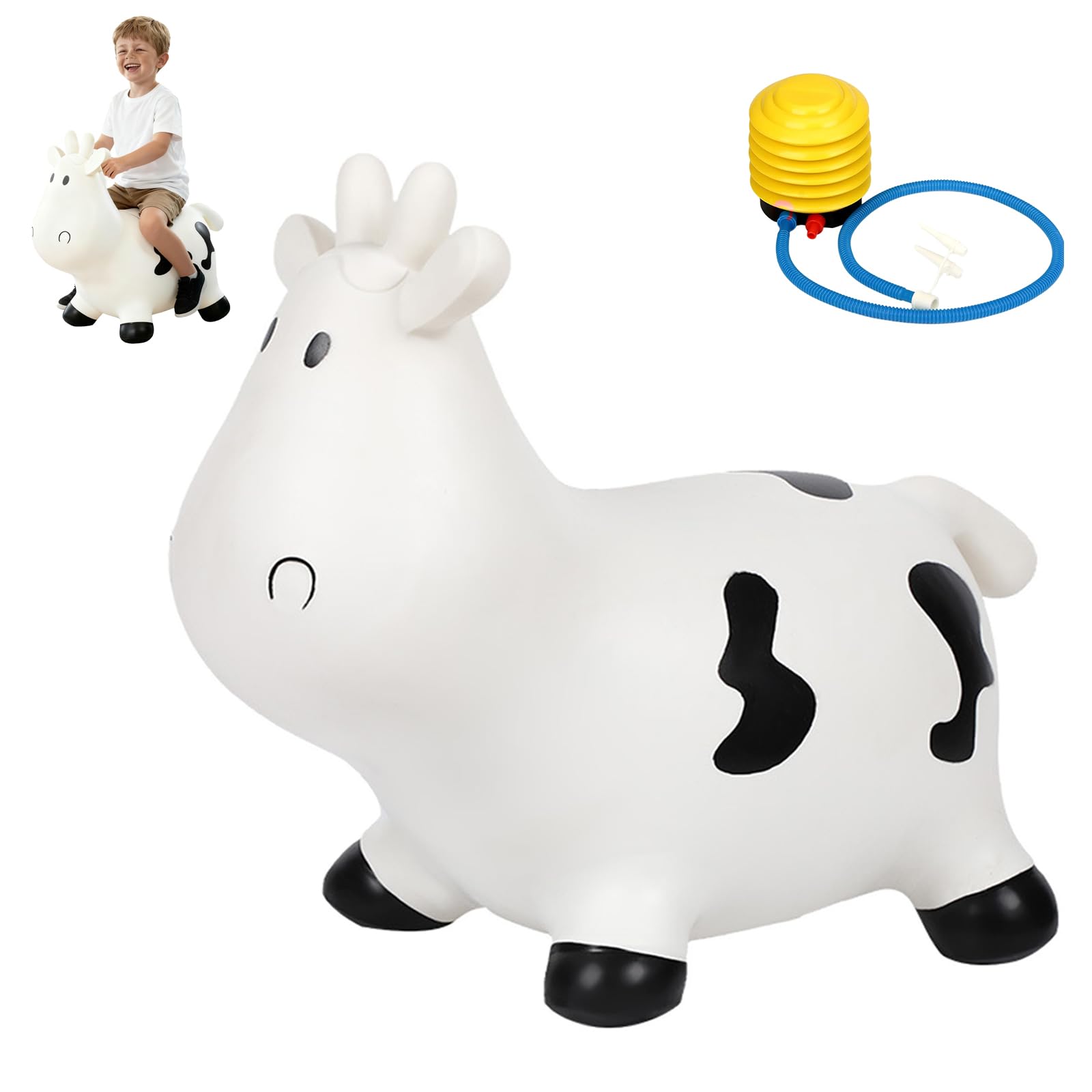 Animal Hopper for Toddler Cute Bouncy Cow Jump Hopper for Kids Animal Hopper for Indoor/Outdoor 2 Years to 5 Years - Bouncy Hopper for Toddlers - Inflatable Toy for Christmas Birthday Children's Day