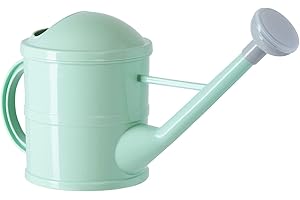 Farmlyn Creek Small Mint Green Plastic Watering Can with Long Spout Sprinkler Head for Garden, Indoor and Outdoor Plants, Flowers (0.4 Gallon)