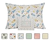 Zack & Ali Organic Toddler Pillowcase, Rocketships, 13-Inch-by-18-Inch