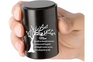 RIPFEVURN Small Urns for Human Ashes 2.75 Inch Mini Tree of Life Cremation Urns for Ashes Adult Female Male Aluminum Keepsake Urns for Ashes Holder for Women Men-Mom
