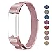 SWEES Metal Bands Compatible Fitbit Alta & Fitbit Alta HR, Milanese Stainless Steel Metal with Diamond Dressy Design Replacement Accessories Small for Women, Silver, Rose Pink
