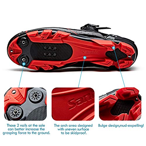 image for Santic Cycling Shoes Men SPD Mountain Bike Lock Shoes MTB Cycling Acce
