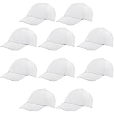 IJRPLM 10 Pieces Baseball Caps, DIY Baseball Hats for Kids, Blank Caps with Adjustable Back Strap, Sun Hats for DIY Painting