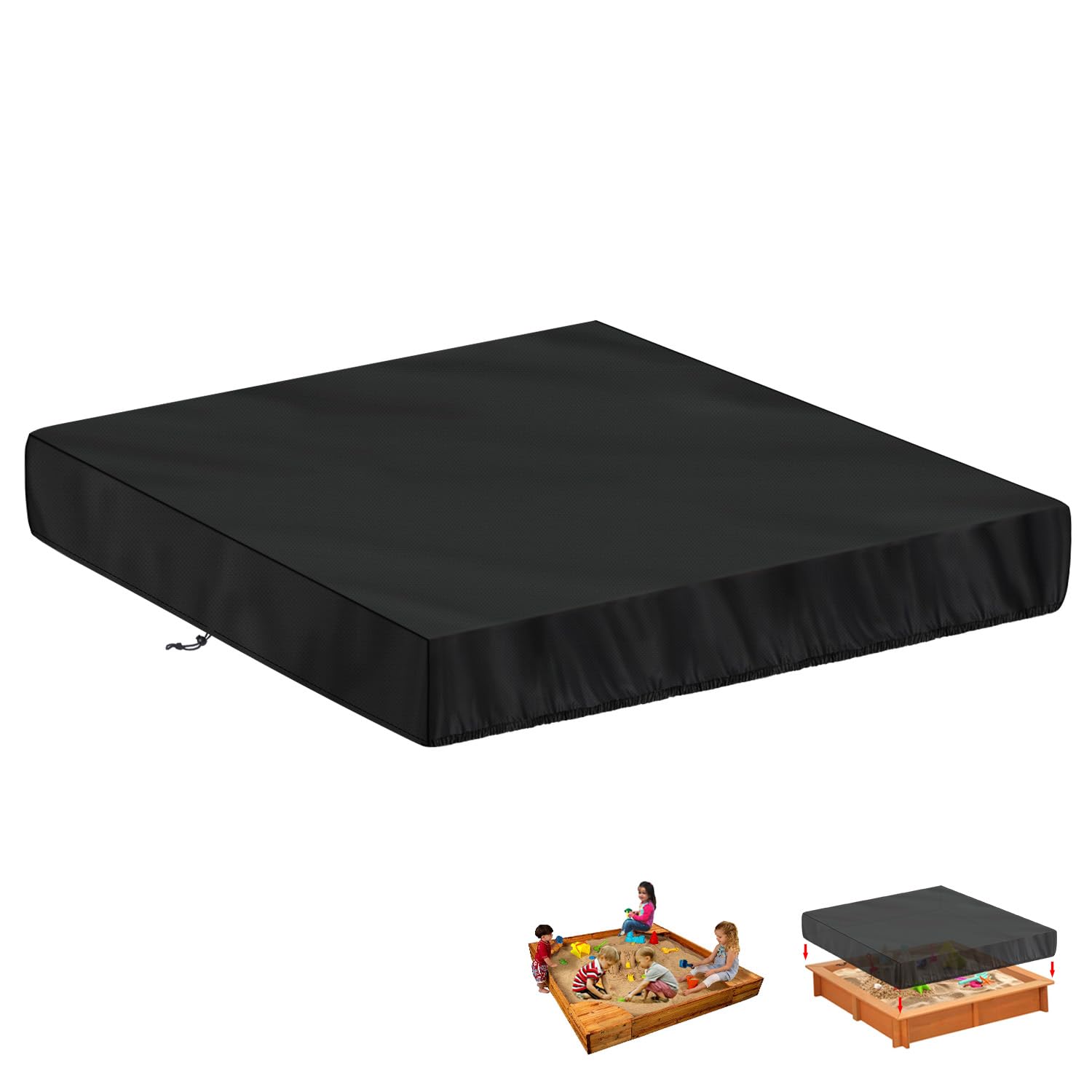 LAMUNI Sandbox Cover Waterproof Sandpit Cover, 420D Oxford Sandpit Pool Cover, Dustproof Sandpit Covers with Drawstring, Small Square Sand Box Covers, Garden Sand Pit Cover, 180x180x20cm