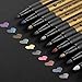 Mincho Metallic Marker Pens, Set of 10 Assorted Colors Paint Pen for Scrapbooking Crafts, DIY Photo Album, Art Rock Painting, Card Making, Metal and Ceramics, Glass - Medium Bullet Tip