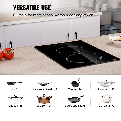 VEVOR LT2V38 Built in Electric Stove Top Glass Radiant Cooktop with Touch Control Pricepulse
