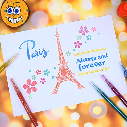 TWOHANDS Glitter Paint Markers,Drawing Pens,Water-Based,12 Assorted Colors,Great for Paper,Posters,Greeting and Gift Cards - Thumbnail 3