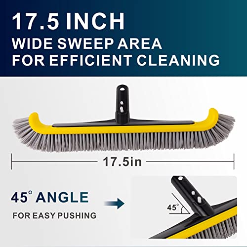 POOLAZA Pool Brush, Heavy Duty Pool Brushes for Cleaning Pool Walls