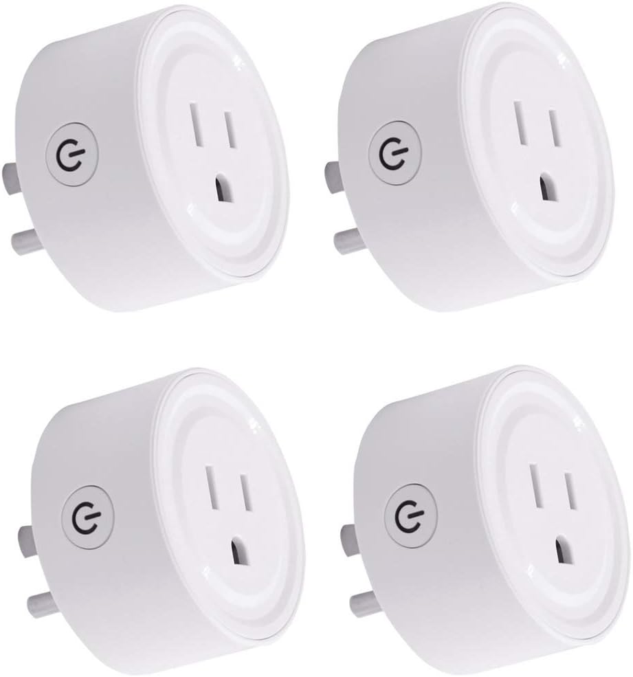 [4PC] HIBRO WiFi Smart Plug Work with Alexa and Google Home & IFTTT,No Hub Required,Smart Outlet Mini Socket Alexa and Google Assistant Supports 2.4GHz WiFi Network (4, WiFi Smart Plug)