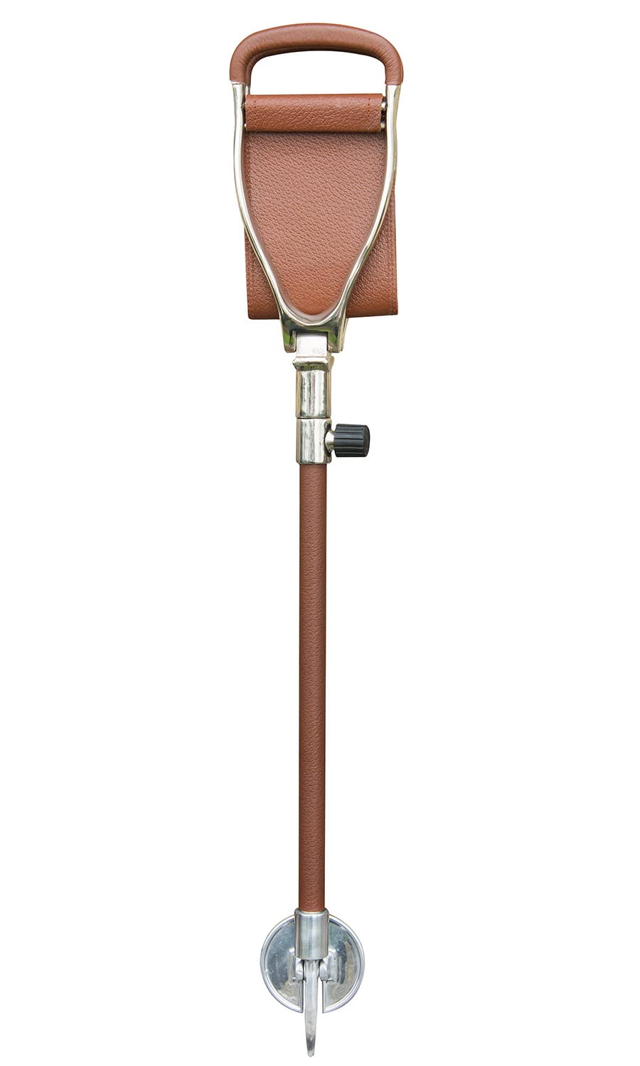 Luxury Leather Extra-Wide Seat Stick - Tan Adjustable Height