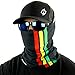 Hoo-Rag - High Performance 100% Moisture Wicking Polyester Microfiber Multi-Functional Face Mask & Neck Cover - UPF 30 - One Size Fits Most - Rasta Stripe