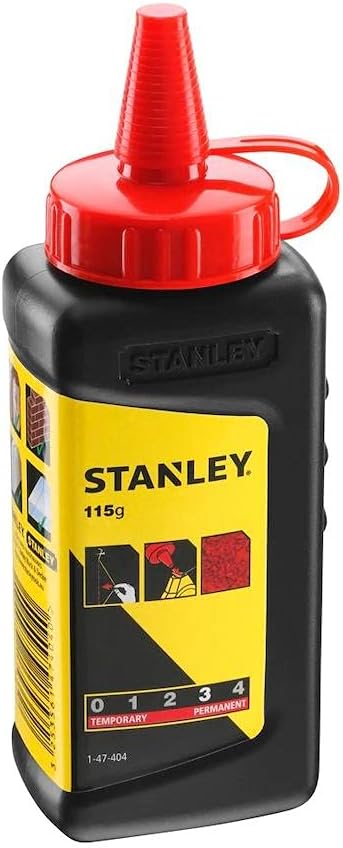 STANLEY 115g Red Chalk Powder Refill for Chalk Reels 1-47-404 Weather Resistant