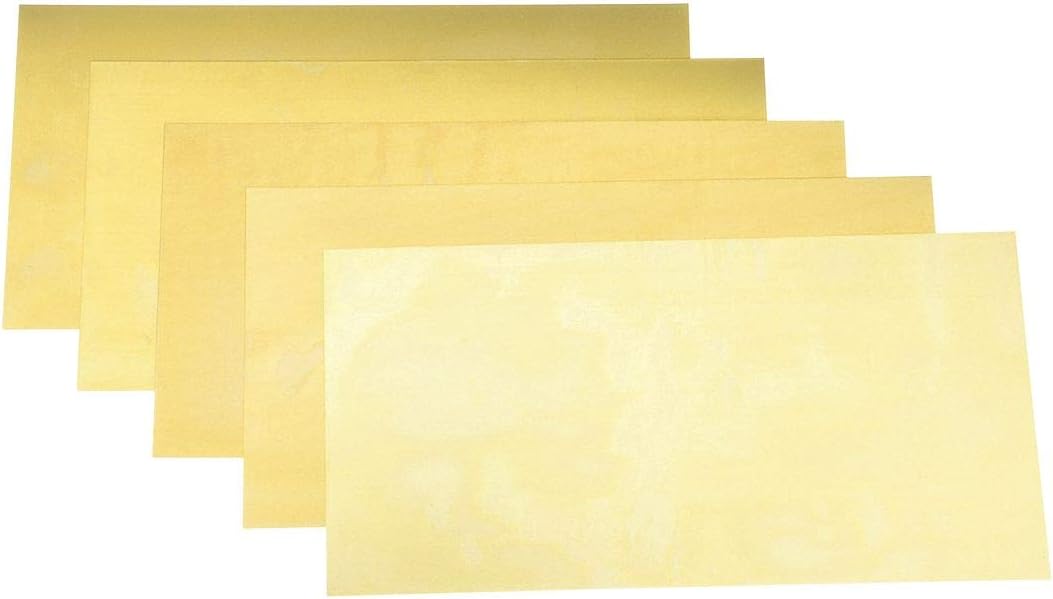 Precision Brand 17550 15 Pc .001"-.031" 6" x 12" Brass Flat Sheet Shim Asst