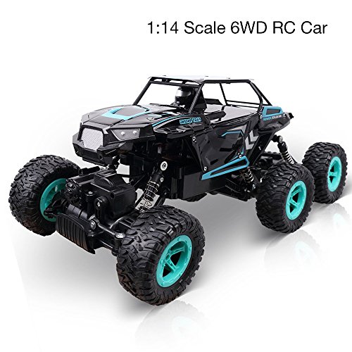 KINGBOT RC Cars, 1:14 Scale 6WD 2.4Ghz High Speed 20km/h Electric Remote Control Off Road Monster Trucks RC Buggy Cars with Dual Rear Wheels - Thumbnail 2