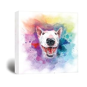 Square Dog Series A Bull Terrier Painting with...