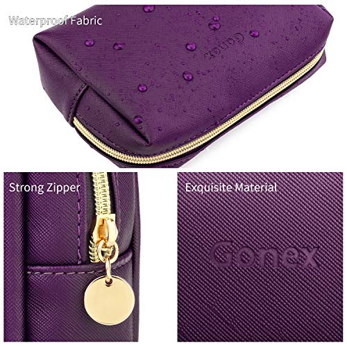 Gonex Small Makeup Bag for Purse PU Vegan Leather Travel Cosmetic Pouch Toiletry Bag for Women Girls Gifts Portable Water-Resistant Daily Storage Organzier Purple 5 Gonex Small Makeup Bag for Purse PU Vegan Leather Travel Cosmetic Pouch Toiletry Bag for Women Girls Gifts Portable Water-Resistant Daily Storage Organzier Purple
