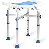 Shower Stool Heavy Duty 500Lbs, Tool-Free Assembly, Anti-Slip, Sturdy Height Adjustable Bath Chair, Narrow Bathtub Shower Sae