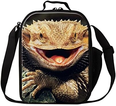 Generic Cool Lizard Insulated Lunch Bag for Kids Boys Animal 3D Print Child Lunchbox Tote Food Container Cooler Bag