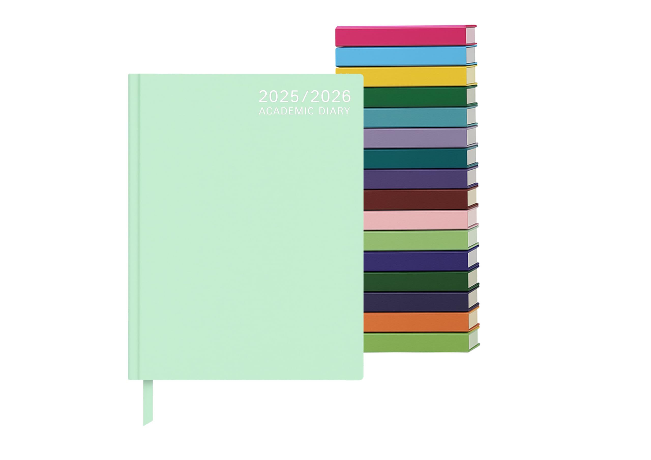 Top Sale 2025-26 A5 Day to Page Academic/Mid-Year Diary – Sage Green | July 2025 to June 2026 | Compact Daily Student & Teacher Planner | Textured Hardback with Matching Ribbon Bookmark, Timetable