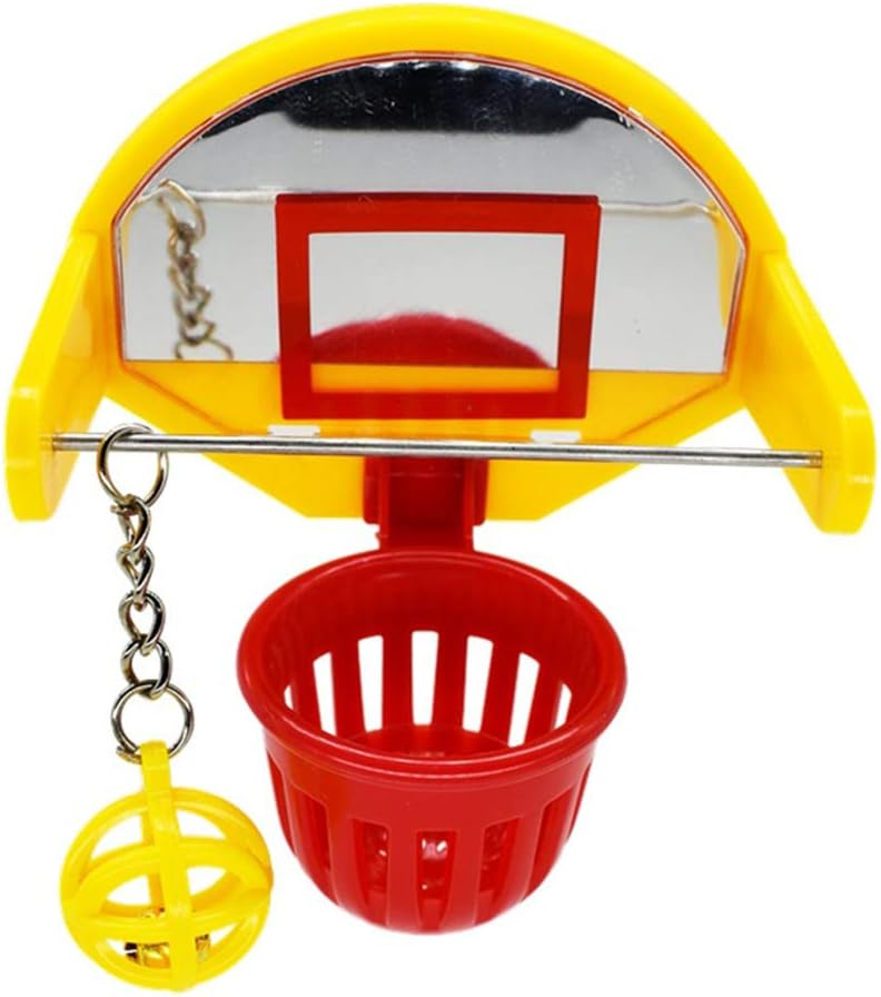 VILLCASE Bird Intellective Toy-Mini Basketball Toys Funny Parrot Training Toys Chew Activity Toy Cage Accessories for Budgie Parakeet Canary