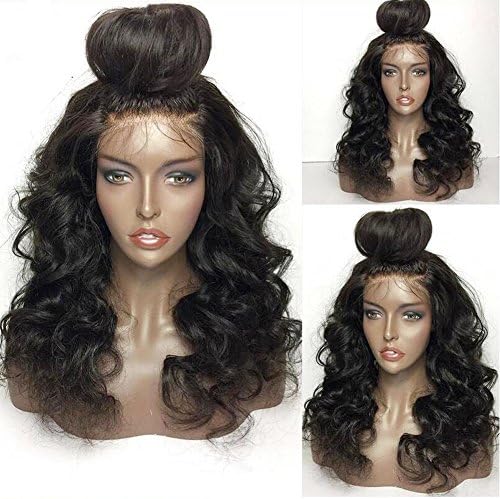 JAHUI Hair Pre Plucked 360 Lace Frontal Wigs with Baby Hair 180%-250% Density Body Wave Brazilian Virgin Hair 360 Lace Wigs for Black Women(16inch with 180 density,Free Part)