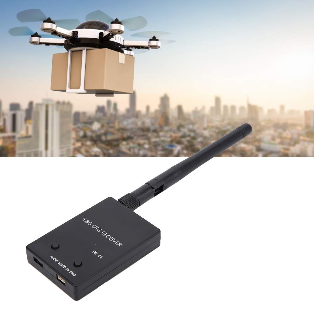 UVC OTG 5.8G 150CH Audio FPV Receiver for Phone and Computer, RP-SMA Female Connector, 2.4 x 1.6 x 0.4in