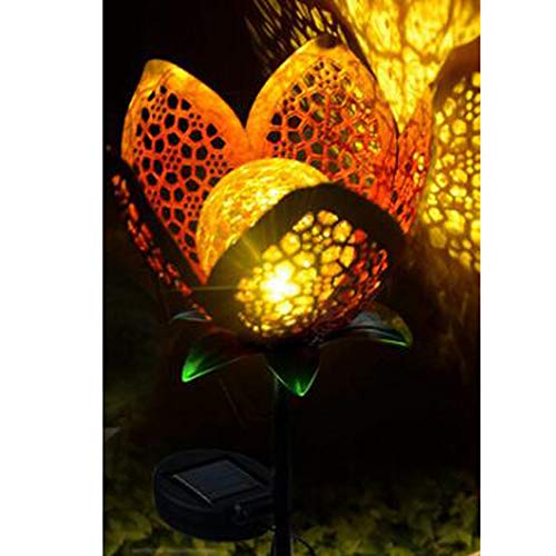 NanXi Dekoratives Solar Lotusblüten Set aus Metall - angenehm warmweißes Licht - traumhafte Lichteffekte durch… – Bild 3