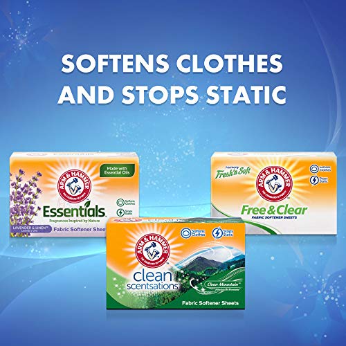 Arm & Hammer Fabric Softener Sheets, 100 sheets, Clean Mountain