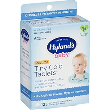 Amazon Com Hyland S Baby Tiny Cold Tablets Natural Relief Of Runny Nose Congestion And Occasional Sleeplessness Due To Colds 125 Quick Dissolving Tablets Beauty