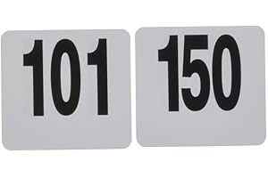 American METALCRAFT, Inc. 4150 Table Number, Heavy Plastic, Nos. 101-150, 4" W, 4" L, White
