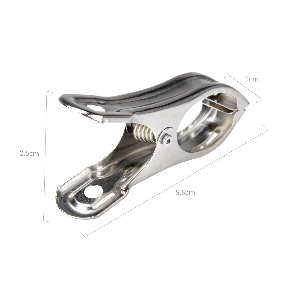 Imagine Clips de Acero Inoxidable Clips de Primavera Clips pequeños Pinzas para la Ropa para Carpetas, Ropa Interior, Calcetines, Edredones, Ropa, Pantalones, Camisas (40x5.5cm)