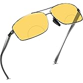 mincl Aluminum Magnesium Bifocal Sunglasses Readers Anti-glare Night Vision Magnified Presbyopia Reading Glasses for Men