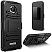 E LV Moto Z Force Belt Swivel Clip Case with Kickstand - Dual Layer Armor Holster Defender Full Body Protective Case Cover for Motorola Moto Z Force (not Compatible for Moto Z) - [Black]