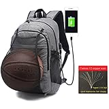 Laptop Backpack, KOLAKO Lightweight Computer Bag Slim Travel Daypack with Basketball Net and USB Ports Water Resistant Casual College School Backpack Bookbag for Women/men, Fits 15.6 "Laptop / Tablet