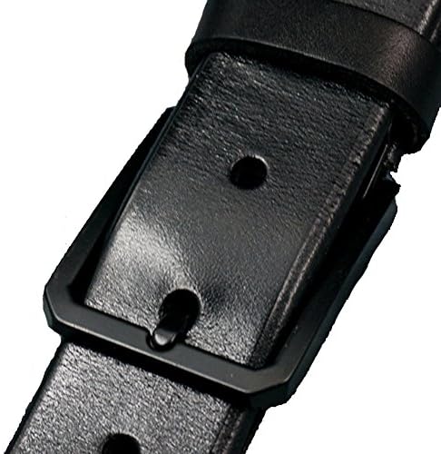 Black pin buckle leather belt/Men's Obi/Leisure business belt-A 105cm(41inch)