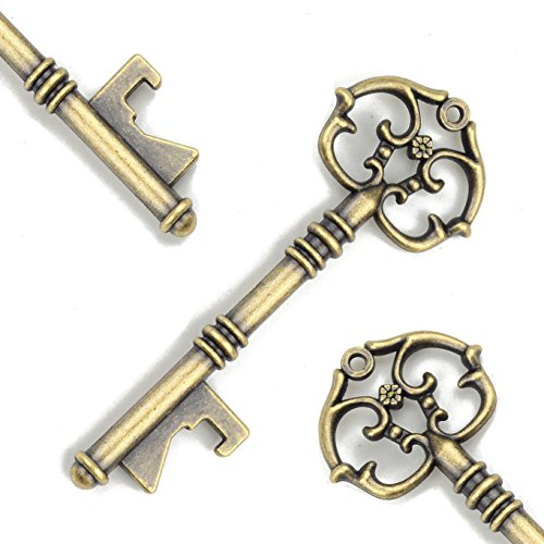 image for Makhry Wedding Favor Gift Set Mixed 15 Extra Large Skeleton Key Bottle
