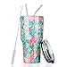 30oz Stainless Steel Insulated Flamingo Tumbler Travel Mug with Straw Slider Lid, Cleaning Brush, Double Wall Vacuum