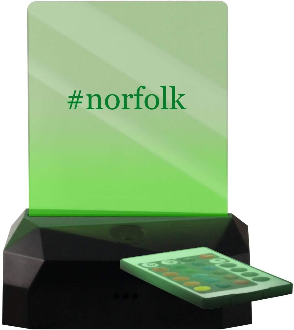 #Norfolk - Hashtag LED Rechargeable USB Edge Lit Sign