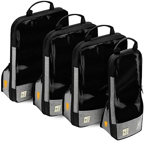 VASCOVASCO Compression Packing Cubes for Travel, 4 Set (S+2M+L) Grey, S+2M+L,