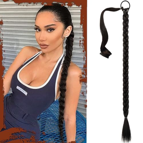 SOFEIYAN Long Braid Ponytail Extension with Hair