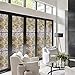 rabbitgoo Frosted Window Film Non-Adhesive Decorative Leaf Static Cling Privacy Glass Film, 17.5 x 78.7 inches (1.46 x 6.56 feet), Brown