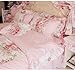 FADFAY Home Textile Pink Rose Floral Print Duvet Cover Bedding Set for Girls 4 Pieces King Size