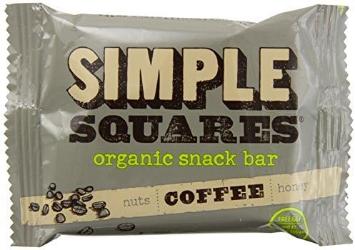 Simple Squares Organic Snack Bar, Coffee, 12 Count by Simple Square